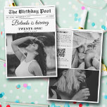 Birthday Party Newspaper Fun Black & White Photo Invitation<br><div class="desc">A fun newspaper style birthday party invitation design. This newspaper birthday party theme has been designed to mimic a traditional newspaper with customised headlines, text and black and white photos. This newspaper template will automatically change your uploaded photos into black and white, so need to change them. A unique newspaper...</div>