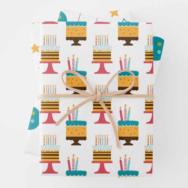 Birthday Party Pattern  Wrapping Paper Sheet (In situ)