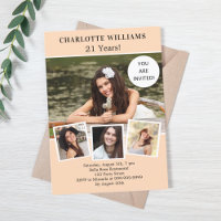 Birthday party peach photo collage