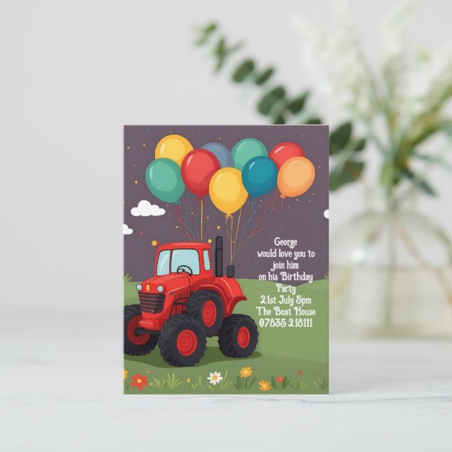 Birthday Party Personalised Invitation . (Standing Front)