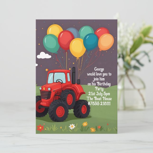 Birthday Party Personalised Invitation . (Standing Front)