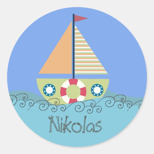 Birthday Party Personalised Name Label Sticker (Front)