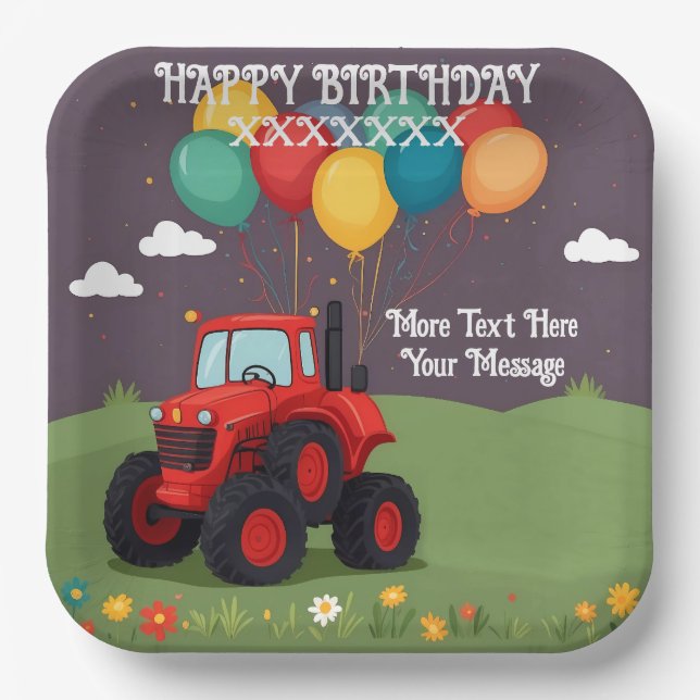 Birthday Party Personalised Paper Plate (Front)