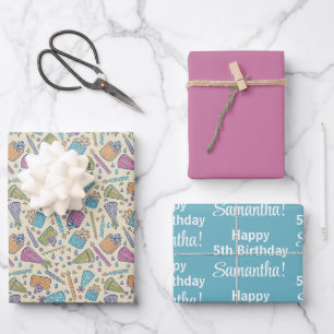 Birthday Party Personalised Wrapping Paper Sheet