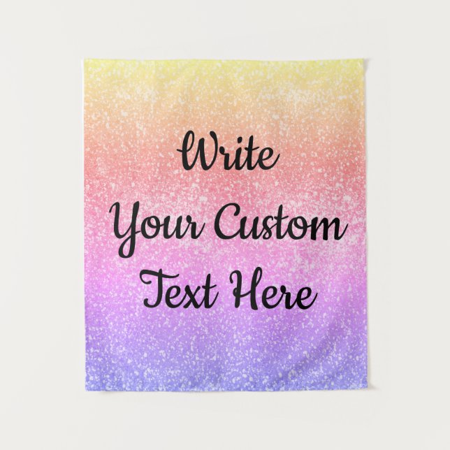 Birthday Party Photo Booth Backdrop Glitter Ombre Tapestry (Front)