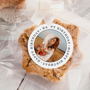 Birthday Party Photo Classic Round Sticker