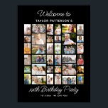 Birthday Party Photo Collage, Simple, Fun Welcome  Poster<br><div class="desc">This super fun photo collage birthday party sign is perfect for welcoming your guests and birthday guy or gal. The design features 36 various shaped photos and your custom text. You can change the text and colors - so easy to customize, Simple yet so meaningful - this template is very...</div>