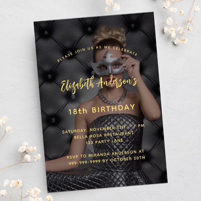 Birthday party photo invitation postcard (Creator Uploaded)