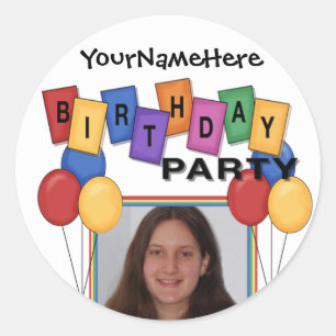 Birthday Party Photo Stickers