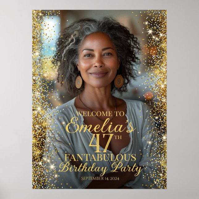 Birthday party photo welcome sign (Front)