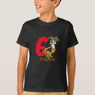 Birthday Party Pirate 6th Name T-Shirt