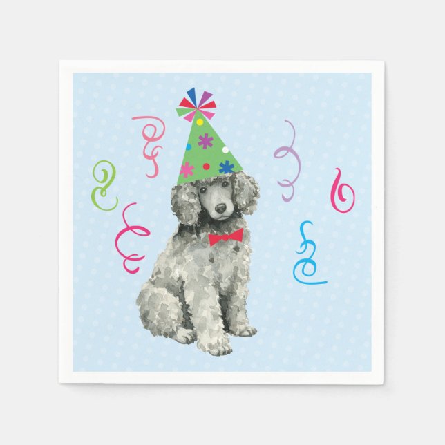 Birthday Party Poodle Napkin (Front)