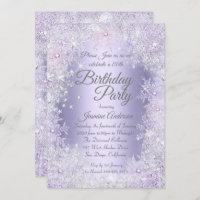 Birthday Party Purple Silver Winter Wonderland