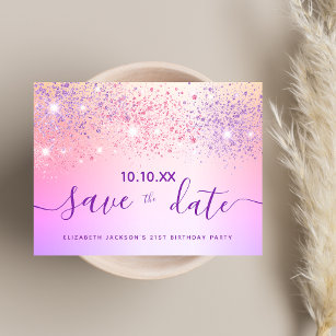 Pink Save the Date -  UK