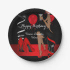 Birthday Party Red Black Shoe High Heels Ethnic