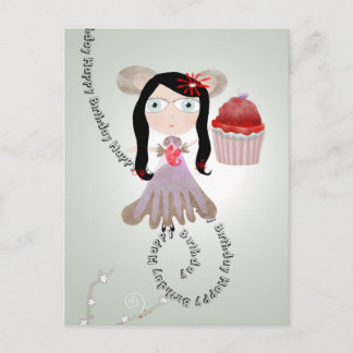 Birthday party red fairycake whimsy announcement