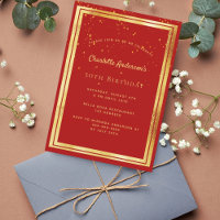 Birthday party red gold confetti sprinkle