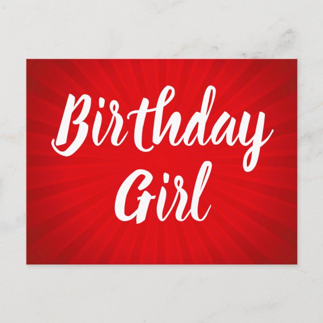 Birthday Party Red Sunburst Postcard (Front)