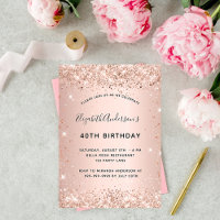Birthday party rose gold blush glitter glamourous