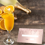 Birthday party rose gold glitter pink sparkle place card<br><div class="desc">For a girly,  glamourous birthday party. A girly rose gold,  faux metal foil looking background. Decorated with rose gold,  blush pink faux glitter drips,  paint dripping look.</div>
