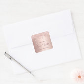 Birthday Party rose gold glitter save the date Square Sticker (Envelope)