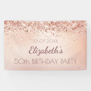 Birthday party rose gold pink welcome sign
