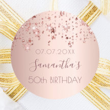 Birthday party rose gold stars