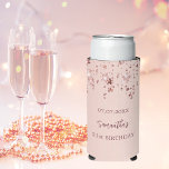 Birthday party rose gold stars name seltzer can cooler<br><div class="desc">A cooler for a girly and glamourous 21st (or any age) birthday party with the girls.  A rose gold background decorated with stars. The name is written in dark rose gold colour with a modern hand lettered style script. Personalise and a date,  name,  age.</div>