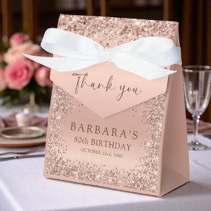 Birthday Party Rose Gold Thank You Cute Favour Box