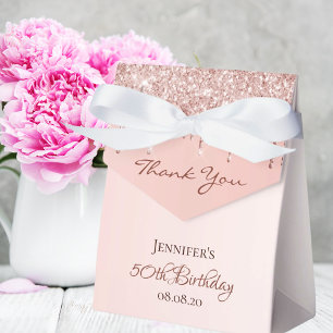 Birthday Party rose gold thank you Favour Box