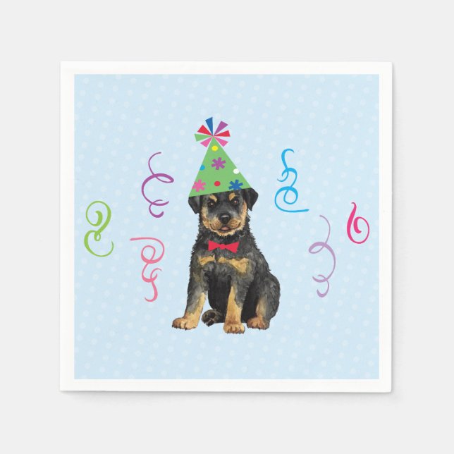 Birthday Party Rottweiler Napkins (Front)