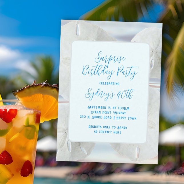 Birthday Party Sand Dollars Invitation (Creator Uploaded)