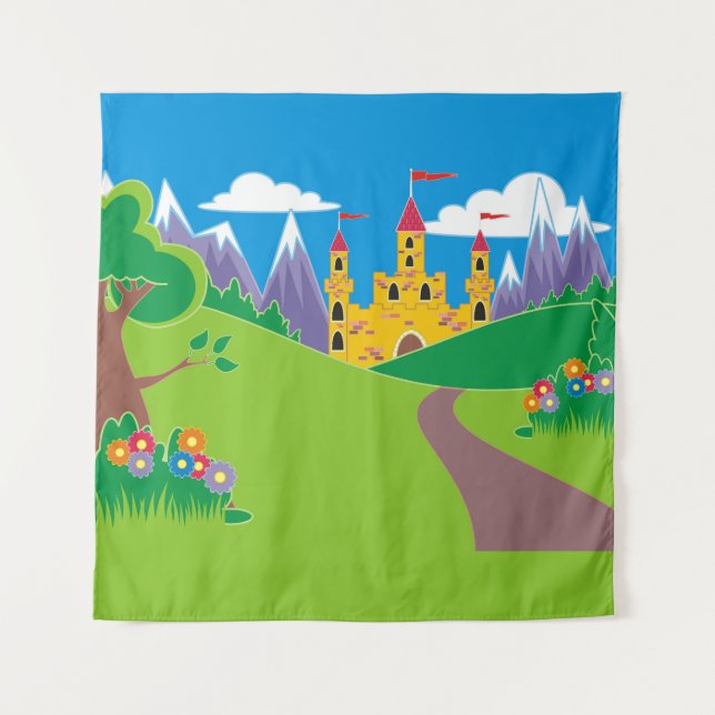 Birthday Party Selfie Photo Princess Knight Tapestry (Front (Horizontal))