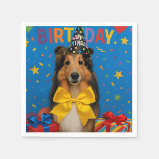 Birthday Party Sheltie Napkin