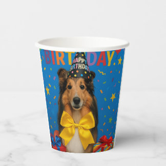 Birthday Party Sheltie Paper Cups