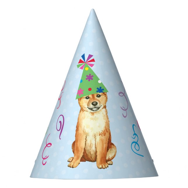 Birthday Party Shiba Inu Party Hat (Front)