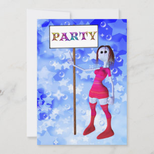 Birthday party sign board invitation