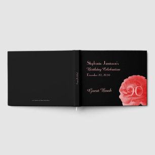 Birthday Party Sign-In Book, Coral Pink Rose Guest Book