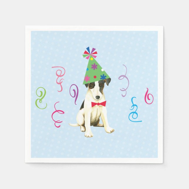 Birthday Party Smooth Fox Terrier Napkin (Front)