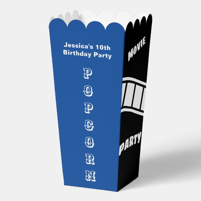 Birthday Party Snack Movie Night Custom Popcorn Favour Box (Front)