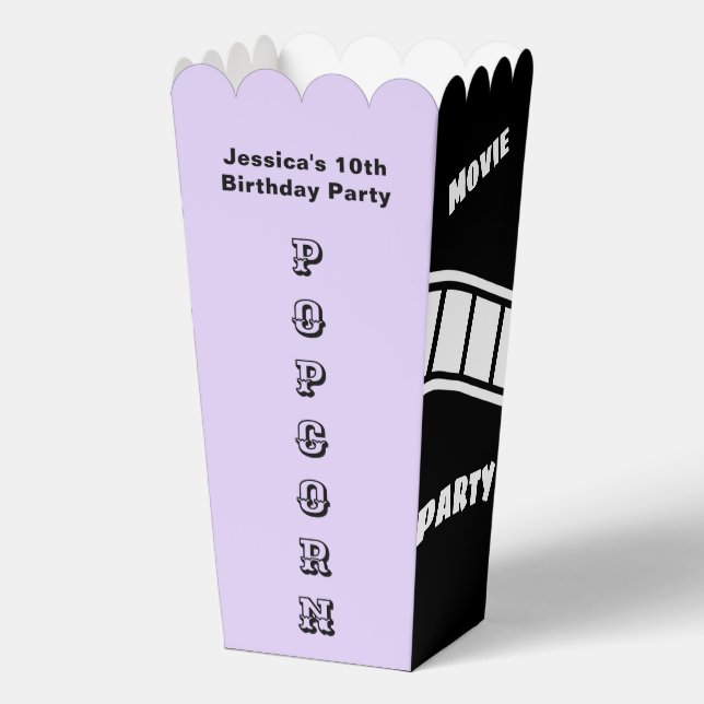 Birthday Party Snack Movie Night Stylish Popcorn Favour Box (Front)