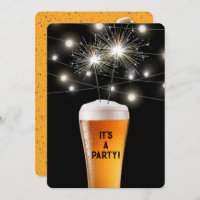 Birthday Party Sparkler In Beer Glass