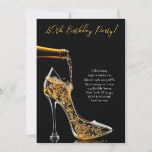 Birthday Party-Stiletto with Bubbly Invitation