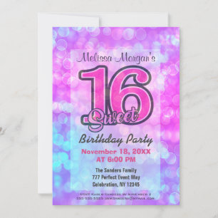 Birthday Party   Sweet 16 Invitation