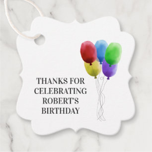 Birthday Party Thank You Gift Tags, Balloon Tags, Favour Tags