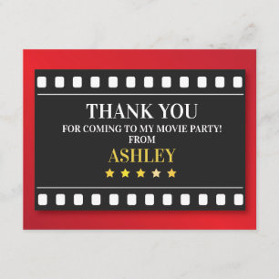 Birthday Party Thank You Show Movie Film Ticket Card