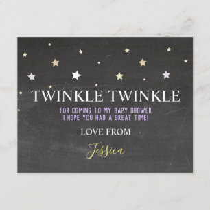 Birthday Party Thank You Twinkle Little Star Card