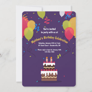 Birthday Party Time Invitation
