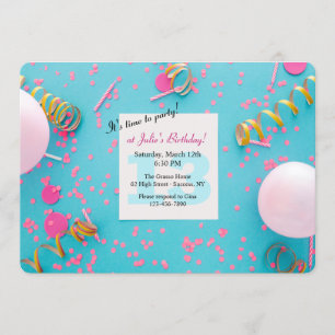 Birthday Party Time Invitation