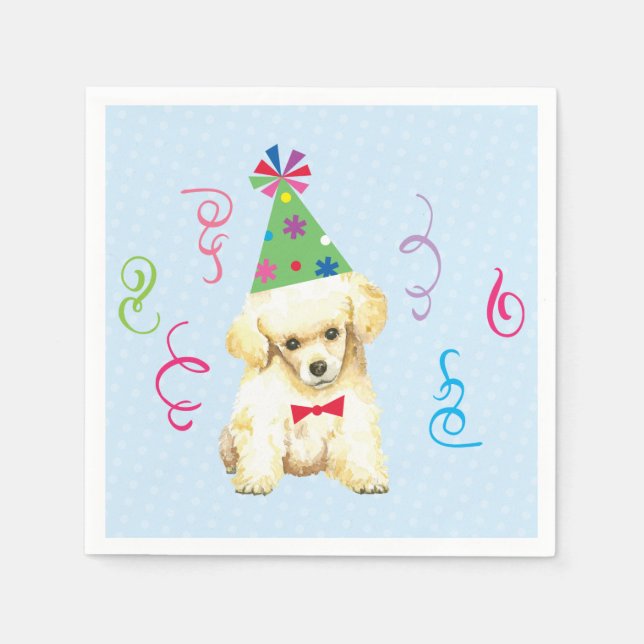 Birthday Party Toy Poodle Napkin (Front)